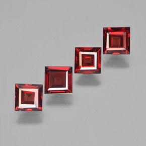 Pedras preciosas de granada piropo vermelho natural de 2,68 ct, quadrado, VS