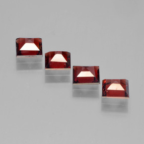 Pedras preciosas de granada piropo vermelho natural de 2,68 ct, quadrado, VS