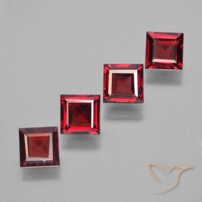 Pedras preciosas de Granada Piropo Sangue vermelho natural de 2.91 ct, Quadrado, VS