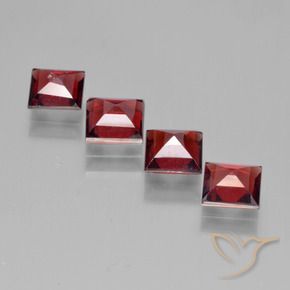 Pedras preciosas de Granada Piropo Sangue vermelho natural de 2.91 ct, Quadrado, VS