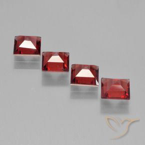 Pedras preciosas de Granada Piropo vermelho médio natural de 2.76 ct, Quadrado, VS