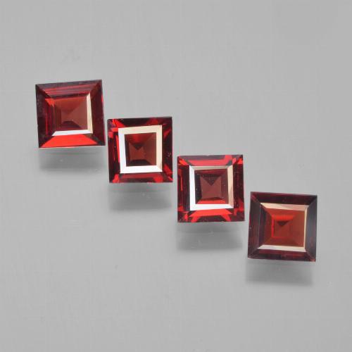 Pedras preciosas de granada piropo vermelho natural de 2,38 ct, quadrado, VS