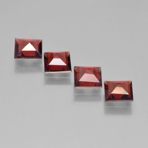 Pedras preciosas de granada piropo vermelho natural de 2,38 ct, quadrado, VS