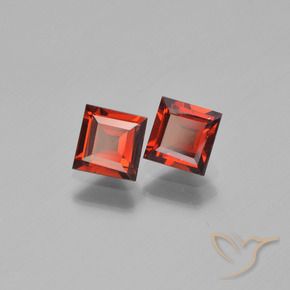 Pedras preciosas de Granada Piropo Vermelho brilhante natural de 1.51 ct, Quadrado, VS