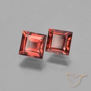 Pedras preciosas de Granada Piropo vermelho médio natural de 1.57 ct, Quadrado, VS