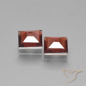Pedras preciosas de Granada Piropo groselha vermelha natural de 1.55 ct, Quadrado, VS