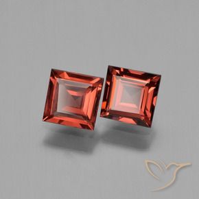 Pedras preciosas de Granada Piropo vermelho médio natural de 1.41 ct, Quadrado, VVS-VS
