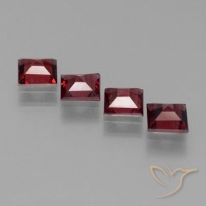 Pedras preciosas de Granada Piropo Vermelho escuro natural de 2.53 ct, Quadrado, VS