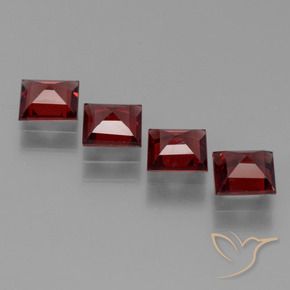 Pedras preciosas de Granada Piropo Vermelho Sangue Profundo natural de 2.46 ct, Quadrado, VS