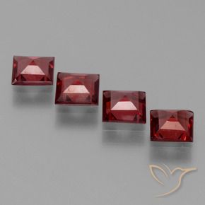 Pedras preciosas de Granada Piropo Vermelho escuro natural de 2.28 ct, Quadrado, VS