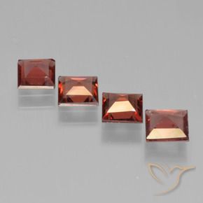 Pedras preciosas de Granada Piropo Vermelho escarlate natural de 2.21 ct, Quadrado, VS