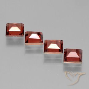 Pedras preciosas de Granada Piropo vermelho médio natural de 2.99 ct, Quadrado, VS