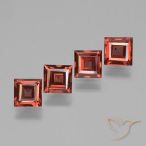 Pedras preciosas de Granada Piropo Vermelho escarlate natural de 2.53 ct, Quadrado, VS