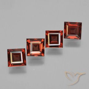 Pedras preciosas de Granada Piropo Vermelho escuro natural de 2.64 ct, Quadrado, VS