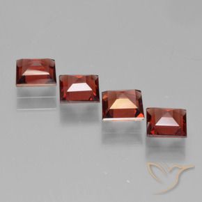 Pedras preciosas de Granada Piropo Vermelho escuro natural de 2.64 ct, Quadrado, VS