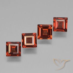 Pedras preciosas de Granada Piropo vermelho médio natural de 2.58 ct, Quadrado, VS
