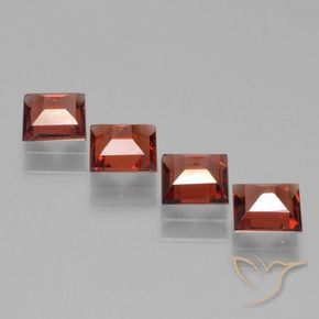 Pedras preciosas de Granada Piropo vermelho médio natural de 2.58 ct, Quadrado, VS