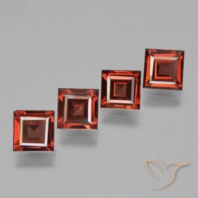 Pedras preciosas de Granada Piropo vermelho médio natural de 2.79 ct, Quadrado, VS