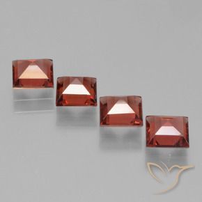 Pedras preciosas de Granada Piropo vermelho médio natural de 2.79 ct, Quadrado, VS