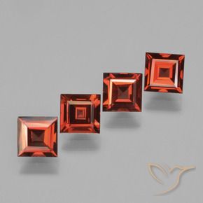 Pedras preciosas de Granada Piropo vermelho médio natural de 2.75 ct, Quadrado, VS
