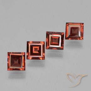 Pedras preciosas de Granada Piropo vermelho médio natural de 2.80 ct, Quadrado, VS