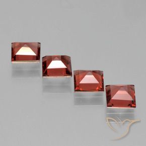 Pedras preciosas de Granada Piropo vermelho médio natural de 2.80 ct, Quadrado, VS