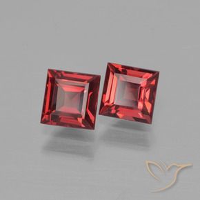 Pedras preciosas de granada piropo vermelho natural de 1,80 ct, quadrado, VS