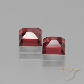 Pedras preciosas de granada piropo vermelho natural de 1,80 ct, quadrado, VS
