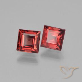 Pedras preciosas de Granada Piropo Vermelho escuro natural de 1.58 ct, Quadrado, VS