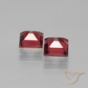 Pedras preciosas de Granada Piropo Vinho Tinto Profundo natural de 1.78 ct, Quadrado, VS