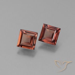 Pedras preciosas de Granada Piropo Tijolo vermelho natural de 1.33 ct, Quadrado, VS