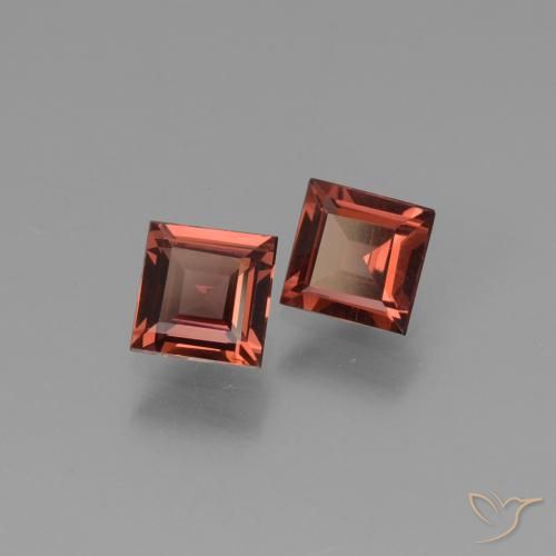 Pedras preciosas de Granada Piropo Tijolo vermelho natural de 1.37 ct, Quadrado, VS
