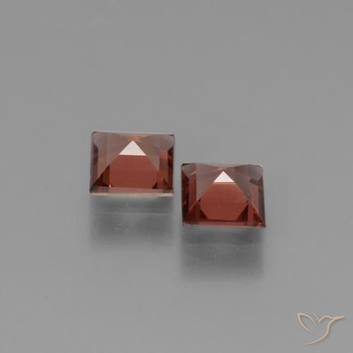 Pedras preciosas de Granada Piropo Tijolo vermelho natural de 1.37 ct, Quadrado, VS