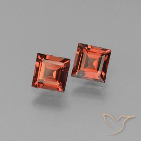 Pedras preciosas de Granada Piropo vermelho médio natural de 1.64 ct, Quadrado, VS