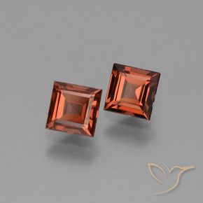 Pedras preciosas de Granada Piropo vermelho médio natural de 1.54 ct, Quadrado, VS