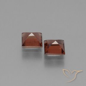 Pedras preciosas de Granada Piropo vermelho médio natural de 1.54 ct, Quadrado, VS
