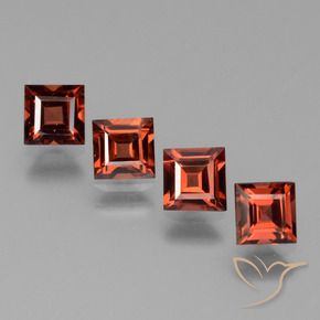 Pedras preciosas de Granada Piropo vermelho médio natural de 2.82 ct, Quadrado, VVS-VS