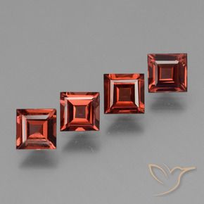 Pedras preciosas de Granada Piropo Vermelho escarlate natural de 2.71 ct, Quadrado, VS