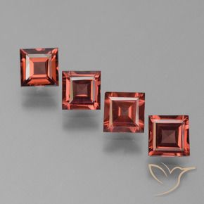 Pedras preciosas de Granada Piropo Vermelho escarlate natural de 2.89 ct, Quadrado, VS