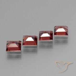 Pedras preciosas de Granada Piropo Vermelho escarlate natural de 2.89 ct, Quadrado, VS