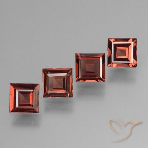 Pedras preciosas de Granada Piropo Vermelho escarlate natural de 3.00 ct, Quadrado, VS