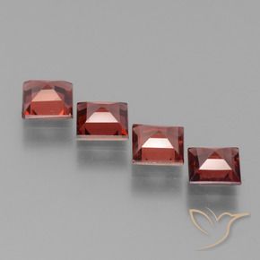 Pedras preciosas de Granada Piropo Vermelho escarlate natural de 3.00 ct, Quadrado, VS