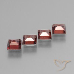 Pedras preciosas de Granada Piropo vermelho médio natural de 2.67 ct, Quadrado, VS