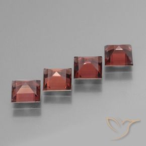 Pedras preciosas de Granada Piropo vermelho médio natural de 3.09 ct, Quadrado, VS