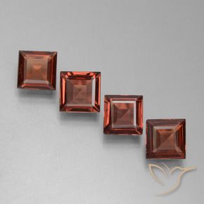 Pedras preciosas de Granada Piropo Tijolo vermelho natural de 2.46 ct, Quadrado, VS