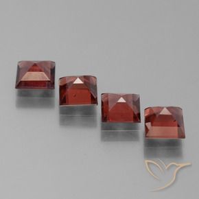 Pedras preciosas de Granada Piropo vermelho médio natural de 3.28 ct, Quadrado, VS
