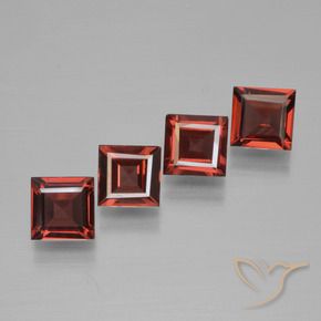 Pedras preciosas de Granada Piropo Vermelho escuro natural de 2.63 ct, Quadrado, VS