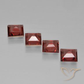 Pedras preciosas de Granada Piropo Vermelho escuro natural de 2.63 ct, Quadrado, VS