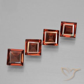 Pedras preciosas de Granada Piropo Sangria Tinto natural de 2.47 ct, Quadrado, VVS-VS