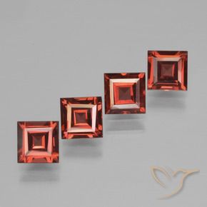 Pedras preciosas de Granada Piropo Vermelho escuro natural de 2.87 ct, Quadrado, VS
